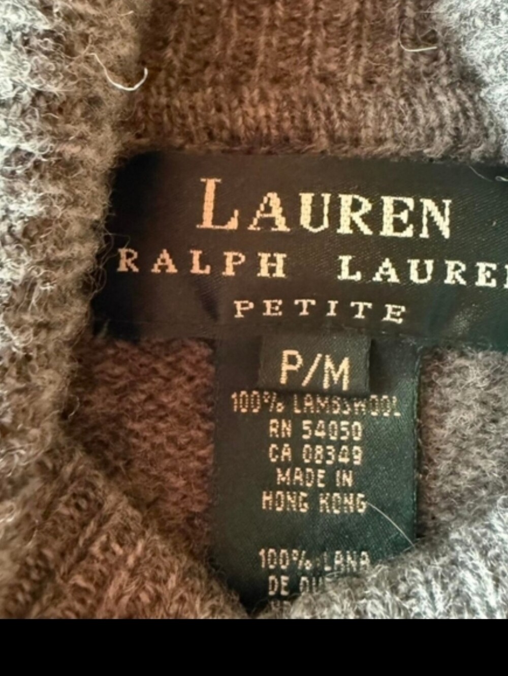 Vintage Ralph Lauren Gray Lambswool Turtleneck Ice Skaters Sweater MP - Picture 14 of 16